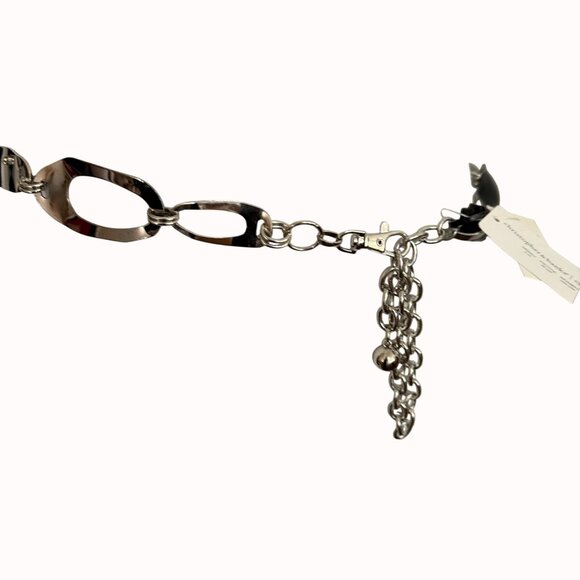 Cj Banks Link Chain Belt Silver Tone Size 2X/3X Edgy Statement Waist Accessory - Picture 5 of 15